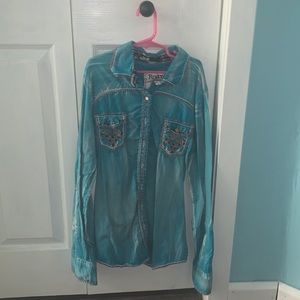 Turquoise Roar Children’s button down
